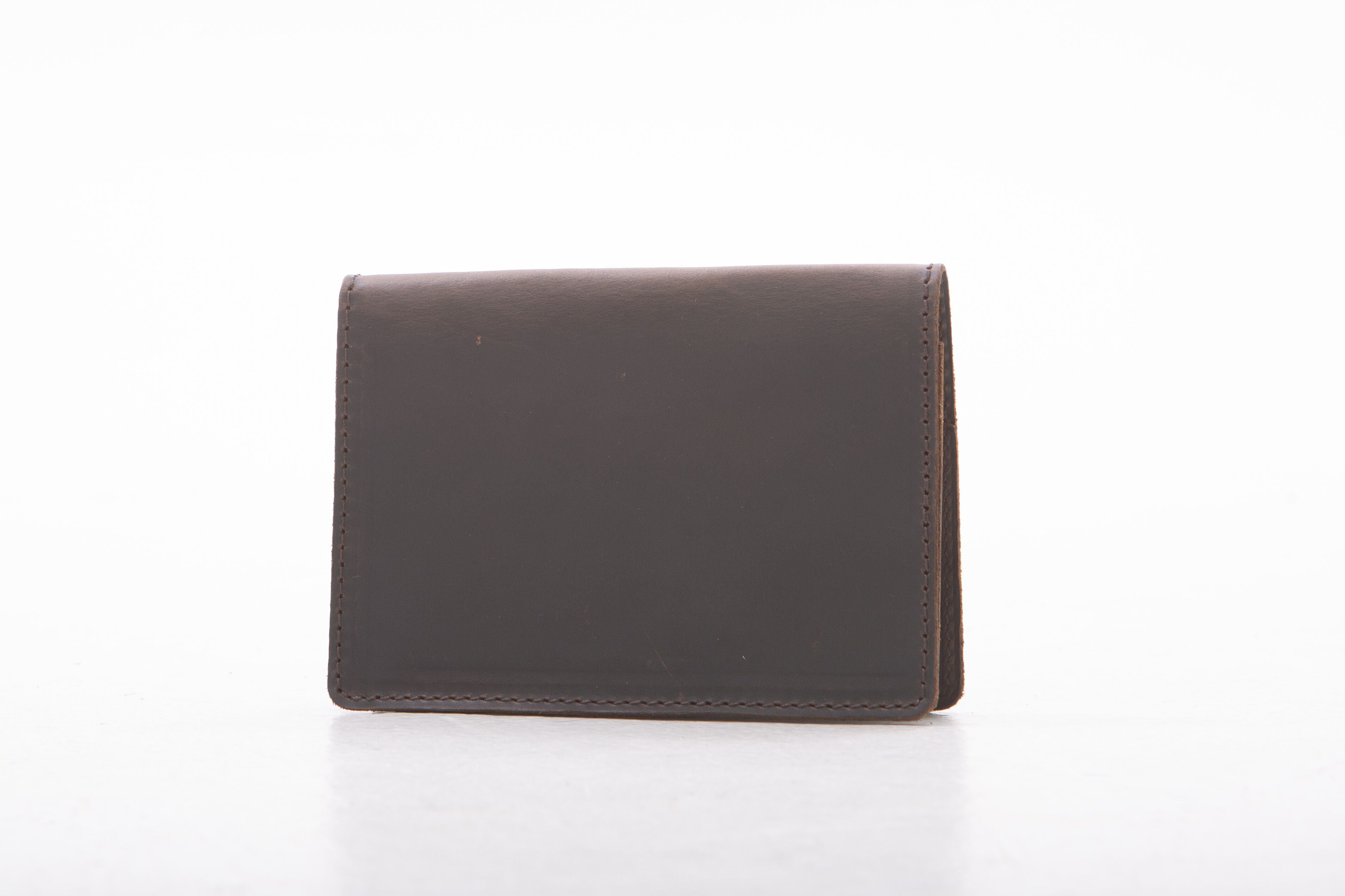 Leather Passport Wallet Brown with Dark Brown
