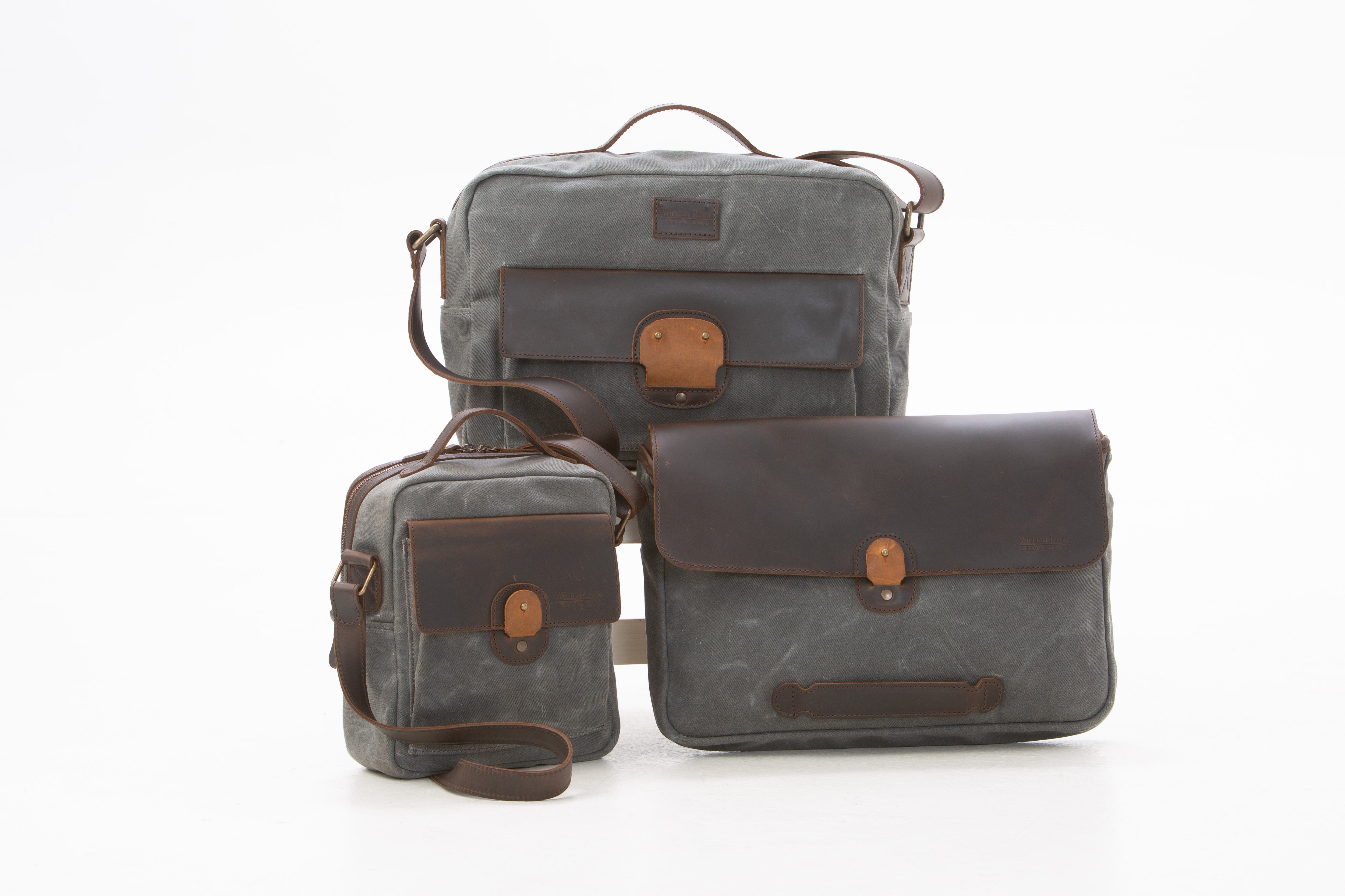 Designer Portfolio Bag: Weatherproof Laptop Carrier | Charcoal Gray with Galloper Black | William Ross